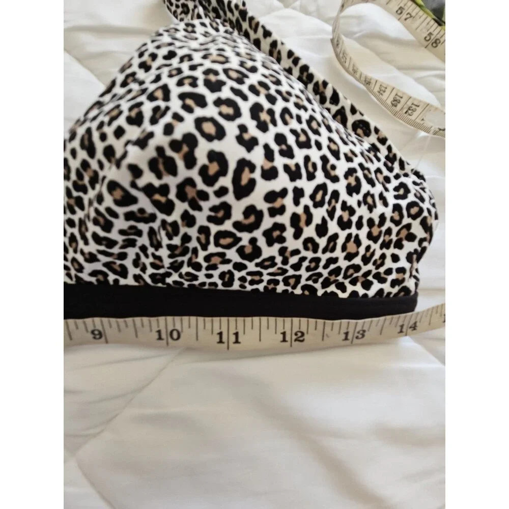 Michael Kors Leopard Triangle Bikini Bathing Suit Set Sz Large NWOT